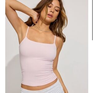 NWT Garage Sleek Scoop Camisole Tank Top Baby Pink Cropped